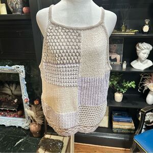 Entro Purple Shimmer Knit Sweater Top Size XL